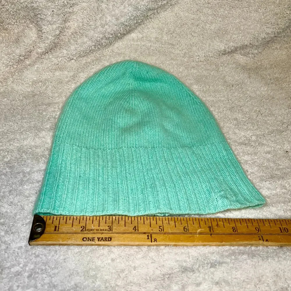 J. Crew Knit Hat Mint Green One Size small Flaw